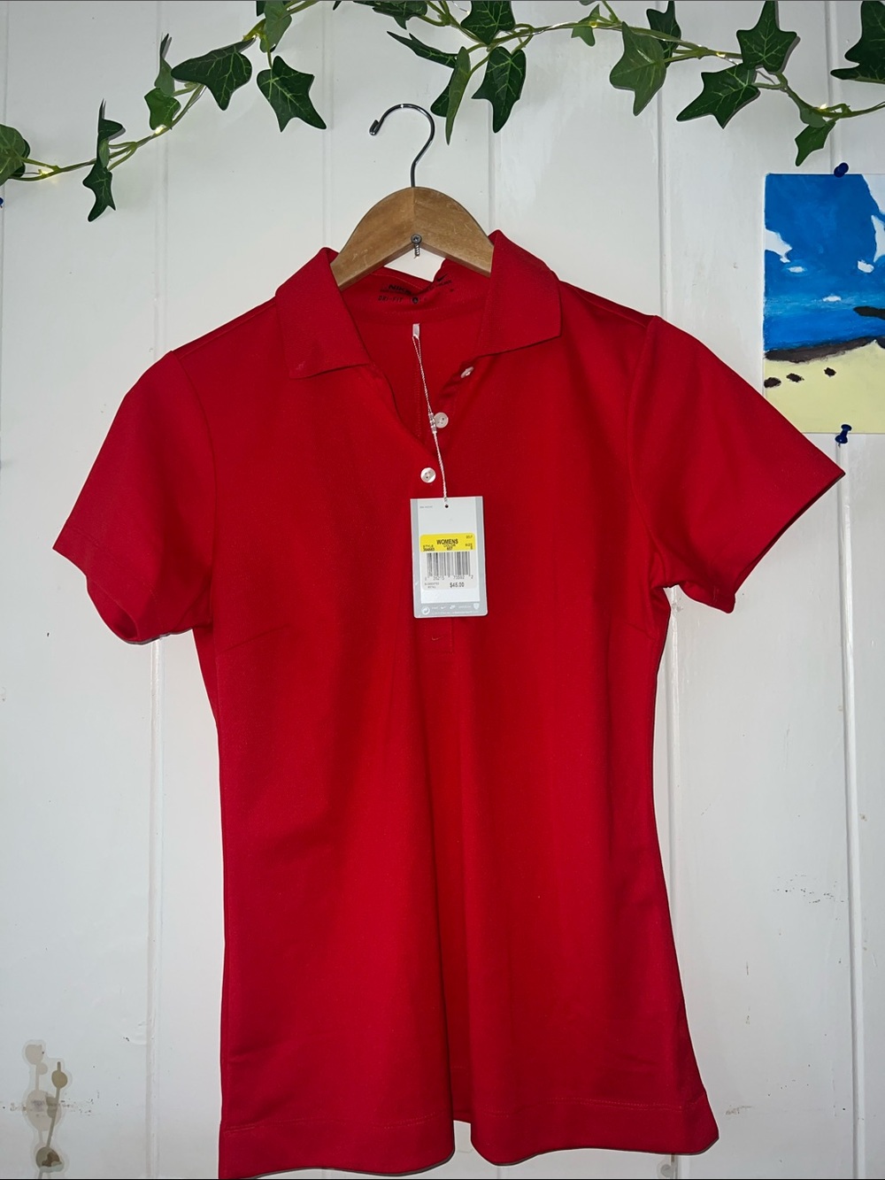 🌹🍒🍓Nike golfRed Short-Sleeve Polo Top -